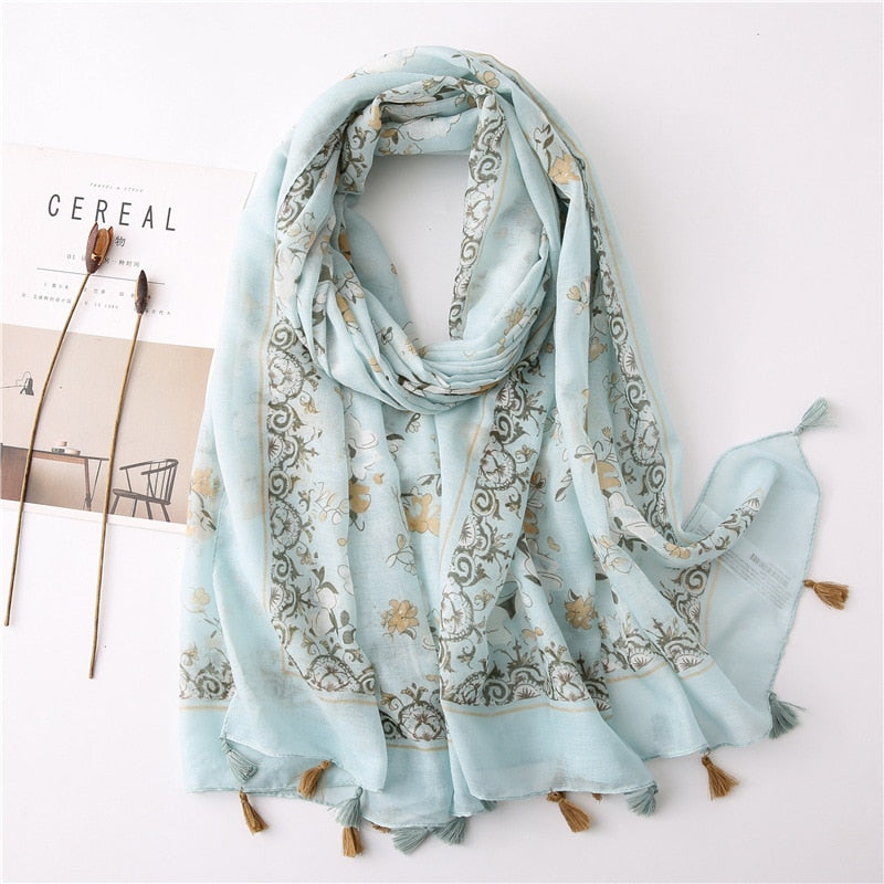 cotton scarf with tassel fashion wraps shawls hijabs