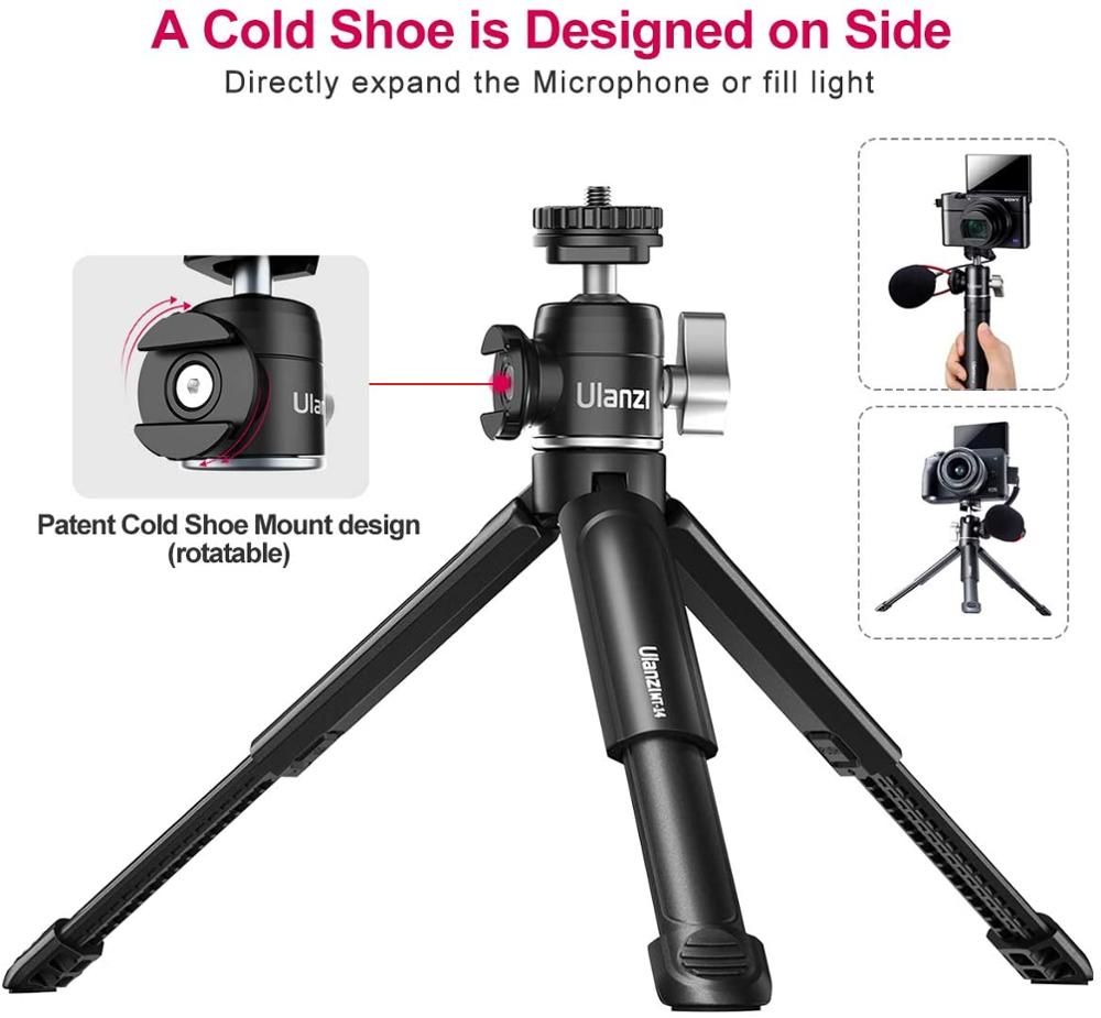 Ulanzi U-Vlog lite Mini Tripod with 360° Ball Head  Tabletop Tripod for Camera iPhone Android Phone