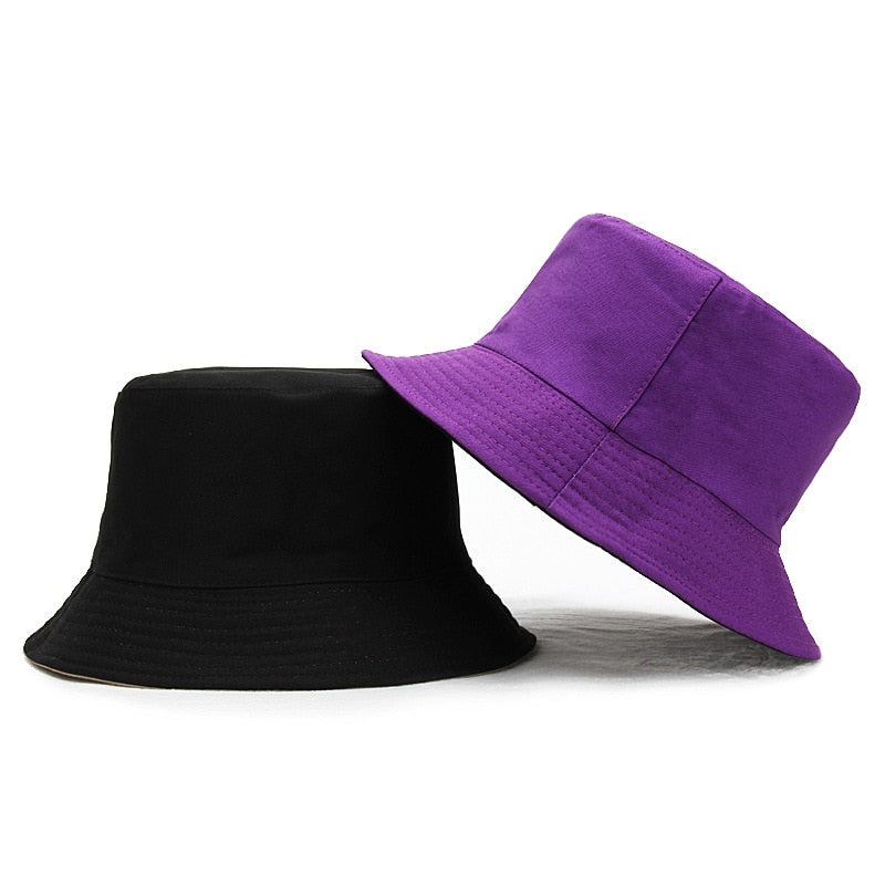 solid Double sided Bucket Hat for Men and Women