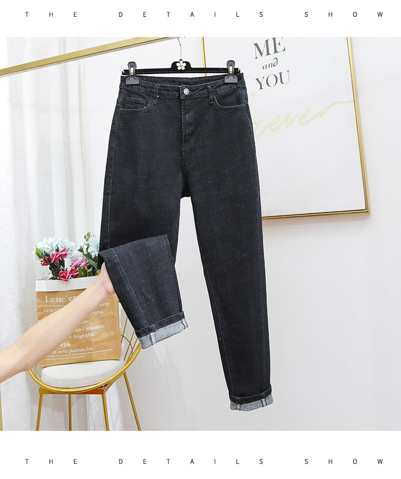 Jeans Woman High Waist Skinny Full Length Denim Pencil Pants 5xl 6xl 7xl 8XL