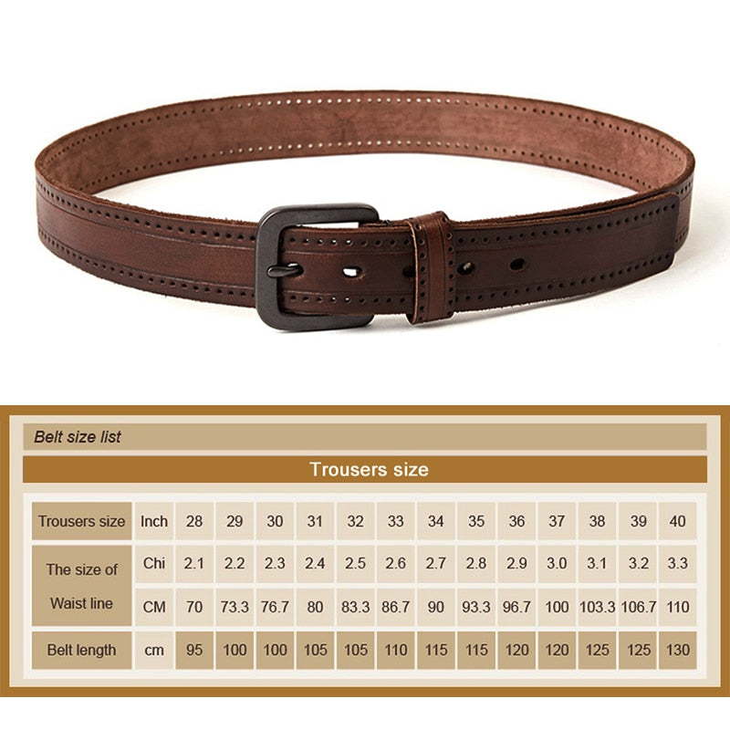 MEDYLA Natural Leather Belt Hard Metal Buckle Original Leather Belt Accessories