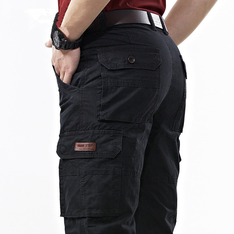 Cargo Pants Spring Cotton Baggy Denim Pants  Multi-pockets