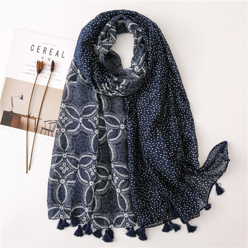 cotton scarf with tassel fashion wraps shawls hijabs