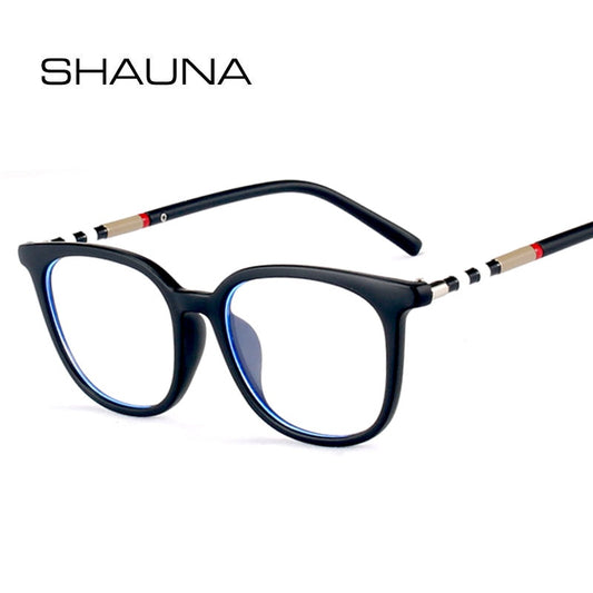 SHAUNA Anti Blue Light TR90 Cat Eye Glasses Frames Luxury Optical Computer Glasses