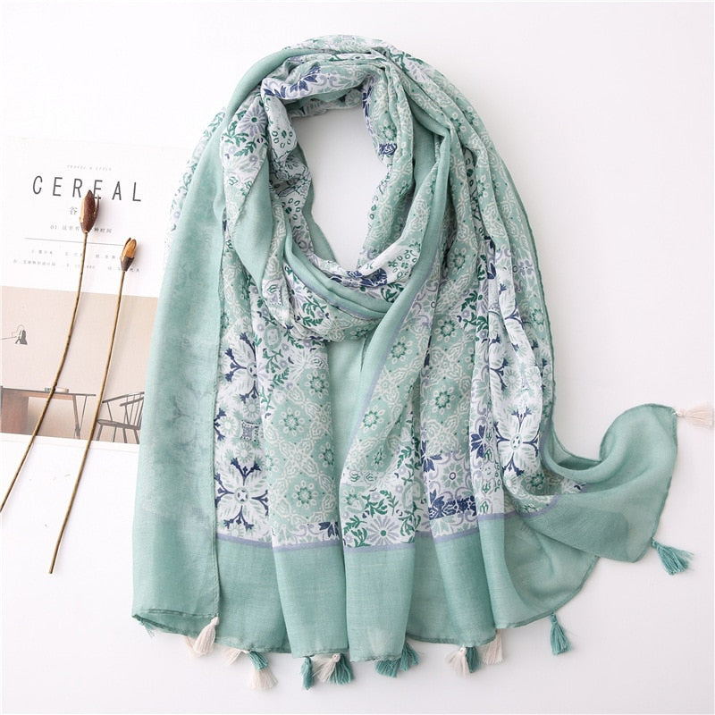 cotton scarf with tassel fashion wraps shawls hijabs