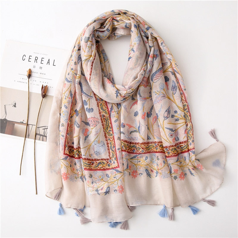 cotton scarf with tassel fashion wraps shawls hijabs