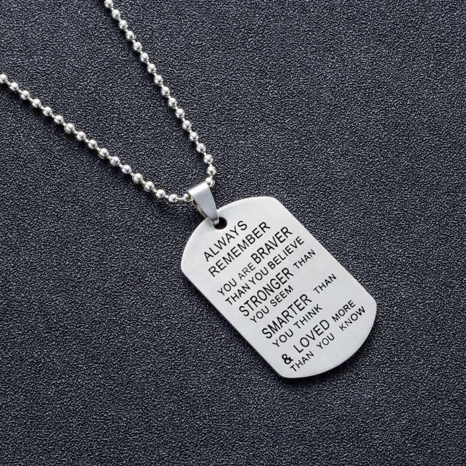 Stainless steel chain necklaces Dog tags army pendant