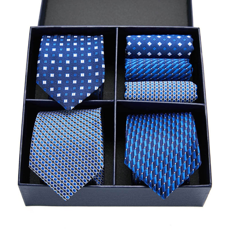 Gift box packing Silk Ties For Men Novelty Hanky  Set 3 Styles