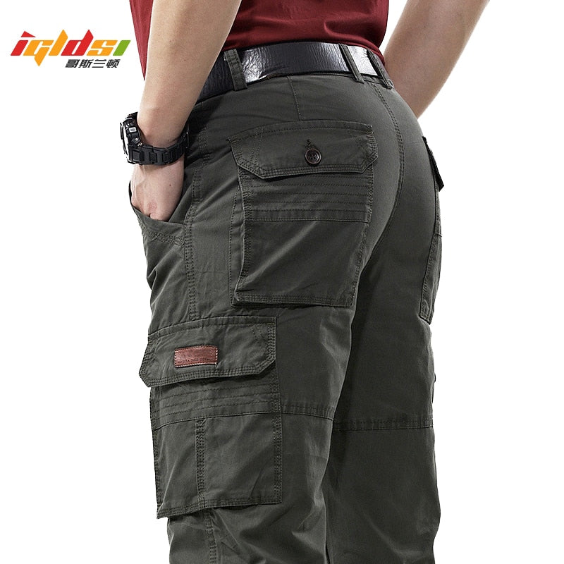 Cargo Pants Spring Cotton Baggy Denim Pants  Multi-pockets