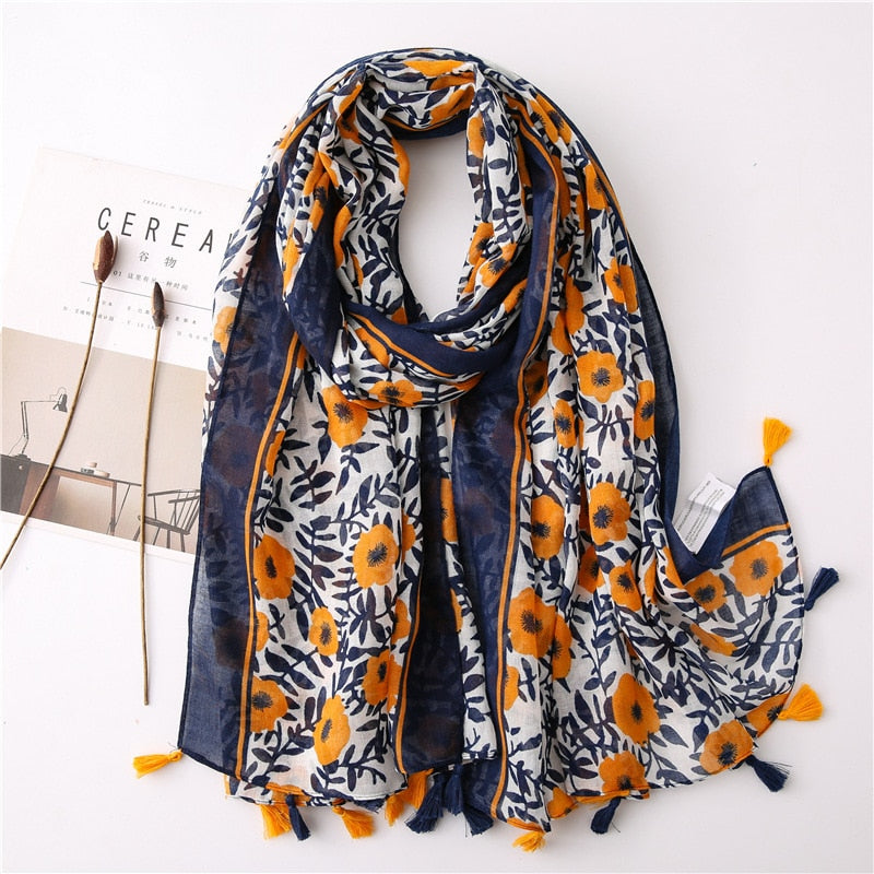 cotton scarf with tassel fashion wraps shawls hijabs