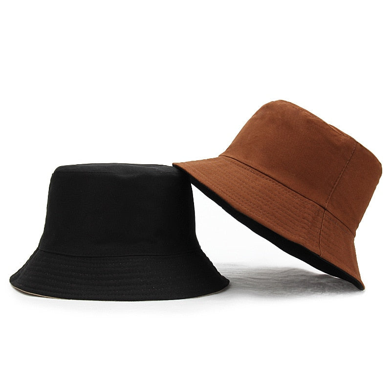 solid Double sided Bucket Hat for Men and Women