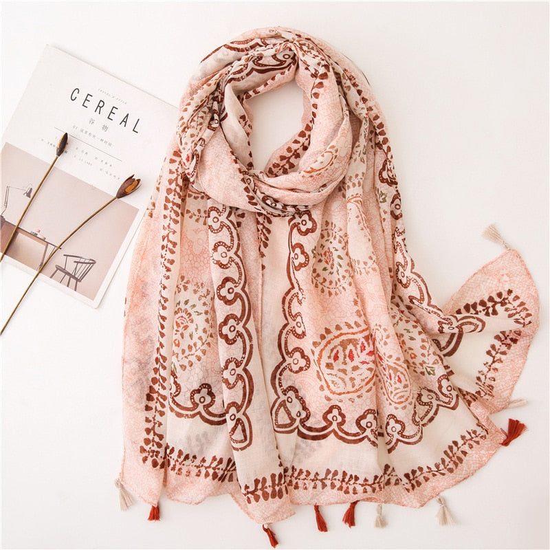 cotton scarf with tassel fashion wraps shawls hijabs