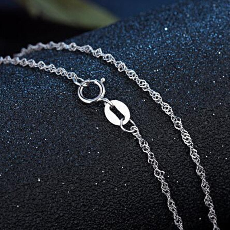 Genuine 925 Sterling Silver Base Chain Necklace