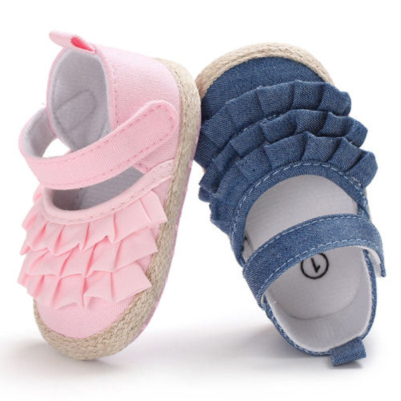 Newborn Baby Girl Flowers Soft Crib Shoes Prewalker