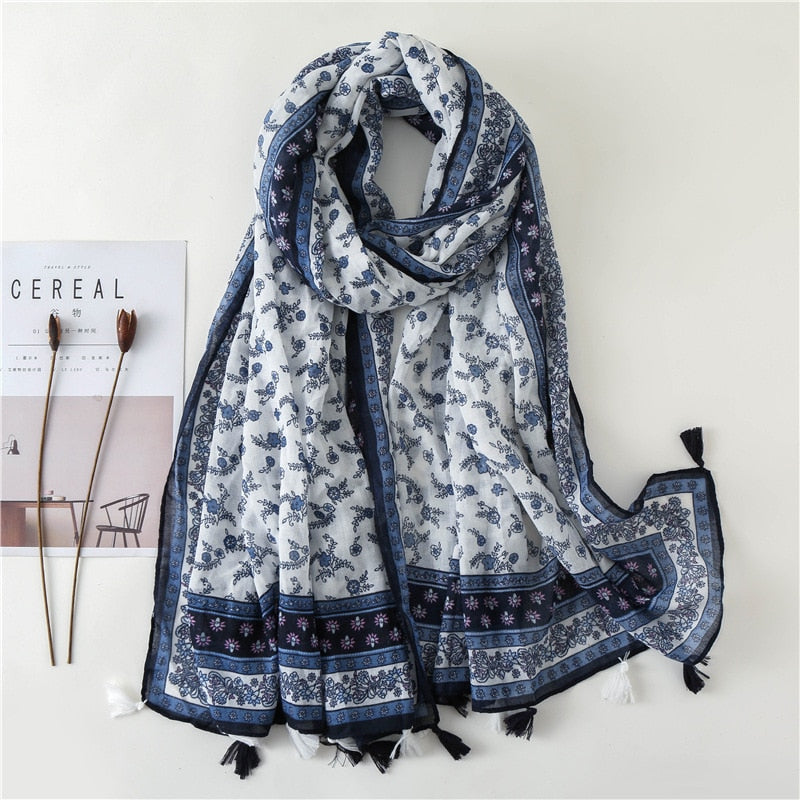 cotton scarf with tassel fashion wraps shawls hijabs