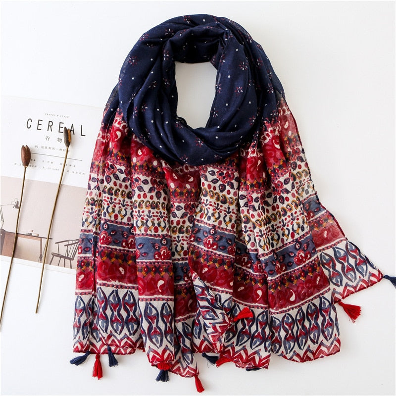 cotton scarf with tassel fashion wraps shawls hijabs