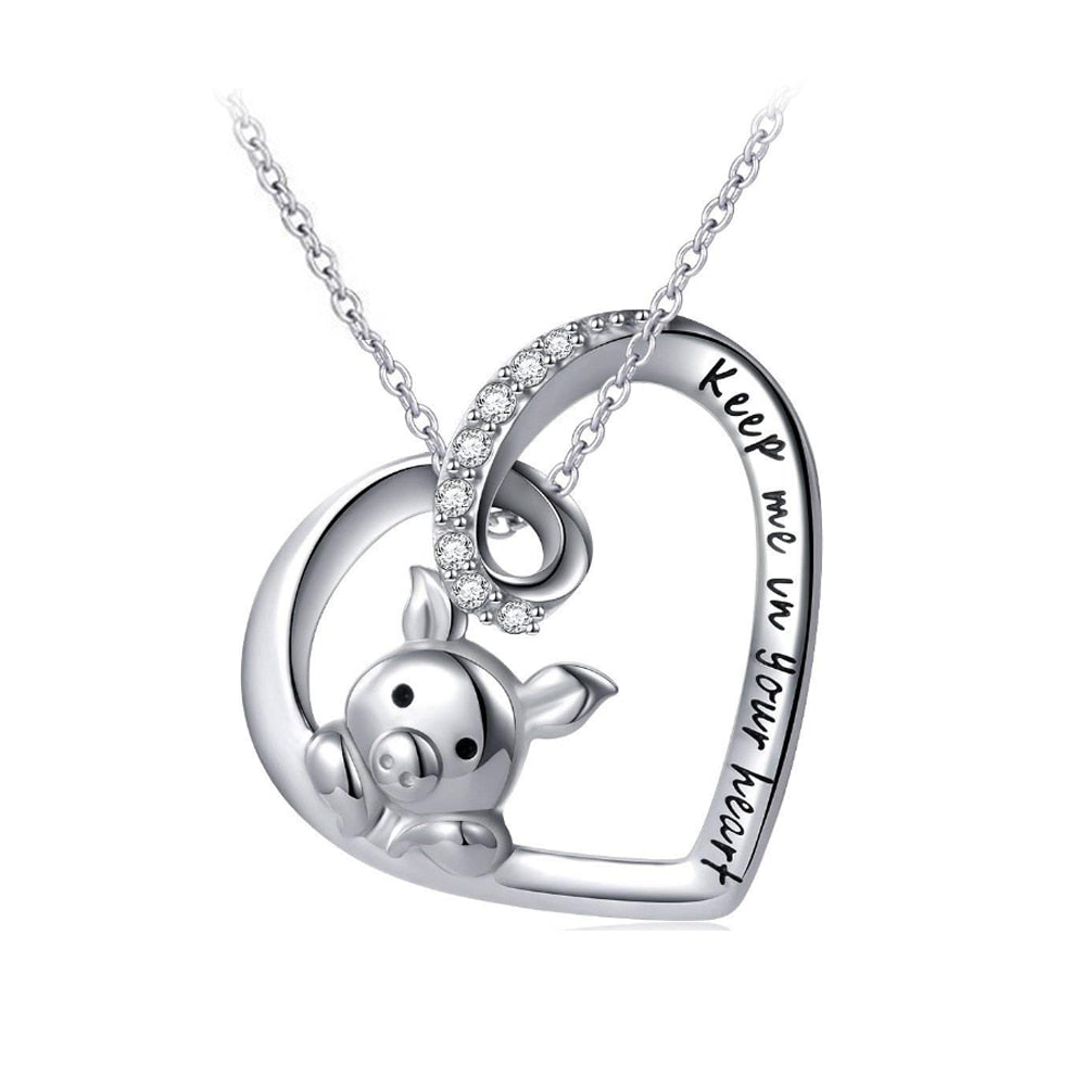 Sterling Silver Cute Zodiac Pig Pendant Jewelry Student Korean