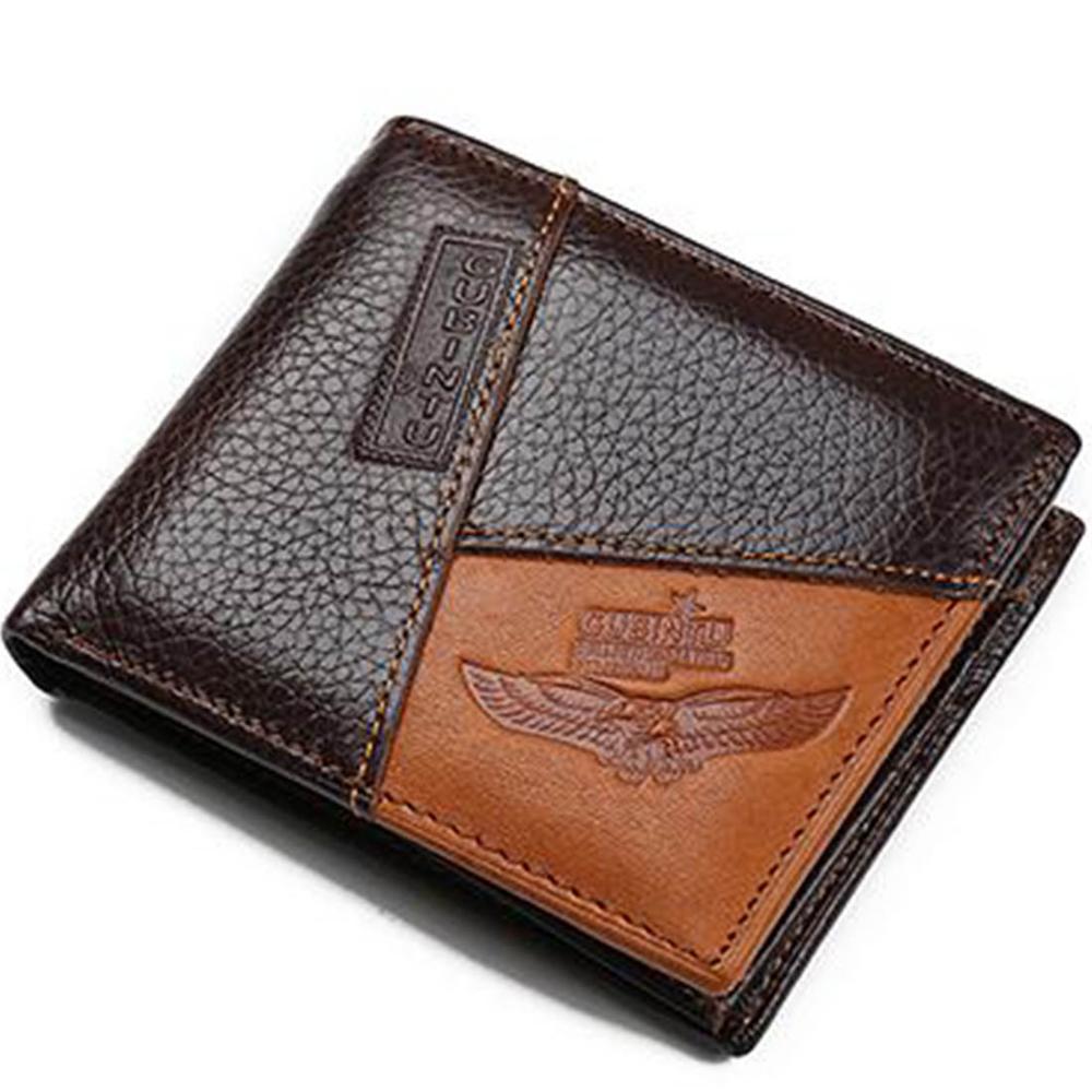 GUBINTU Genuine Leather Men Wallets Coin Pocket Zipper