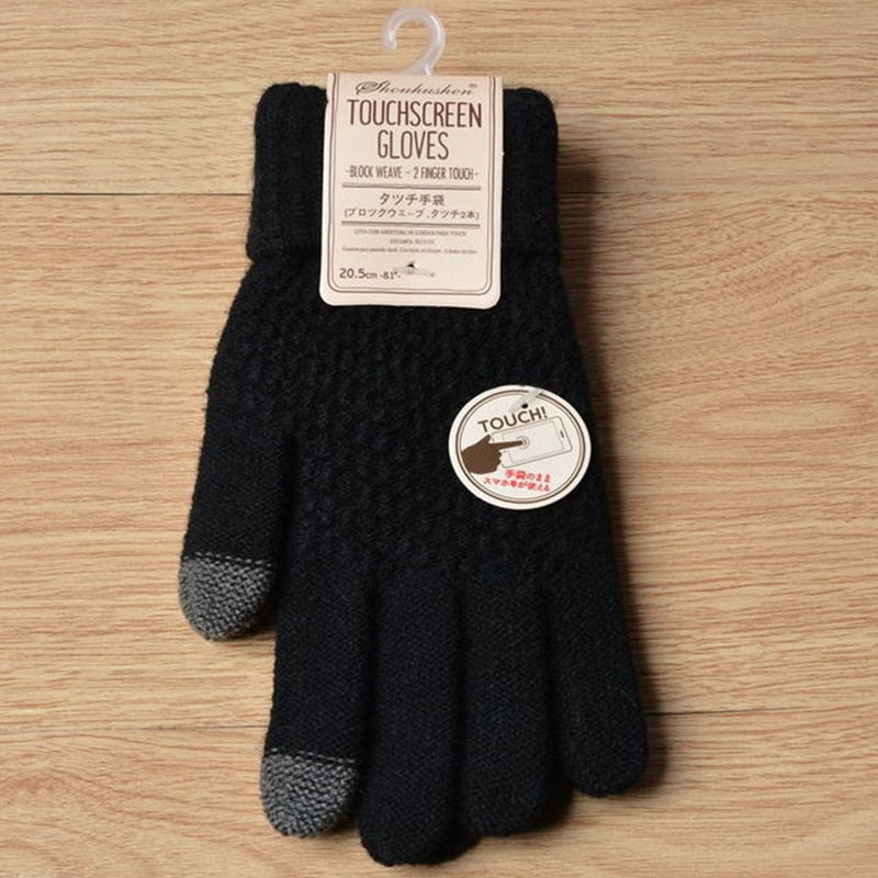 Winter Men/Women Warm Jacquard Stretch Knit Gloves Solid Magic