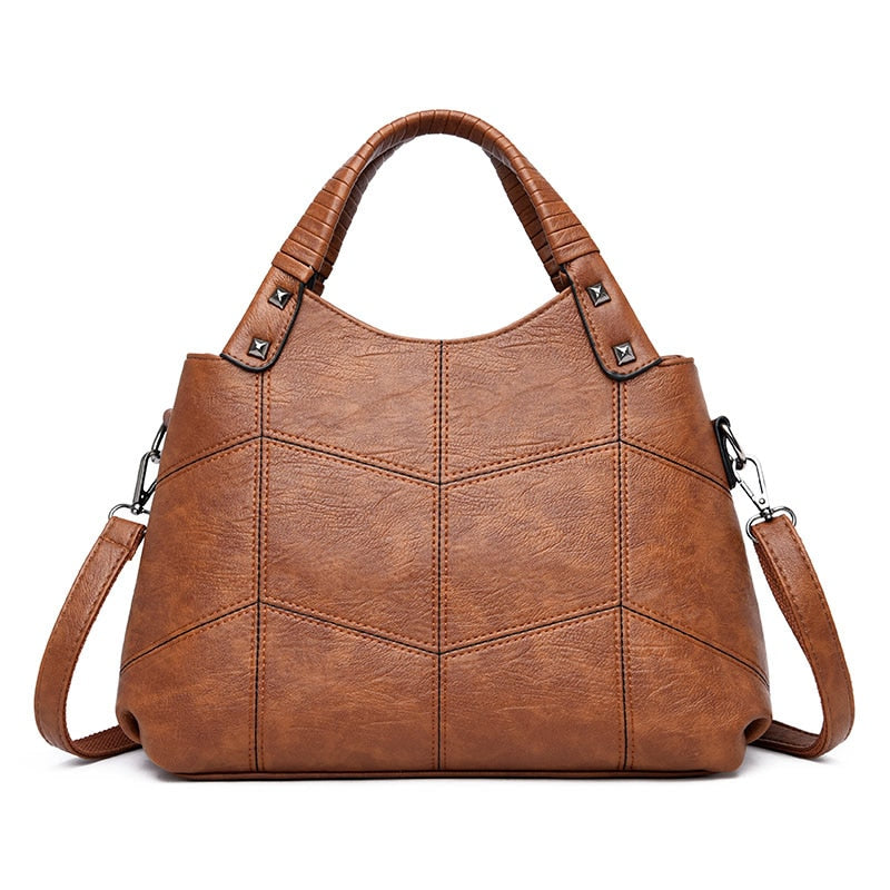 Leather Top-handle Shoulder Bag Bolsas Vintage Hand Bag Ladies