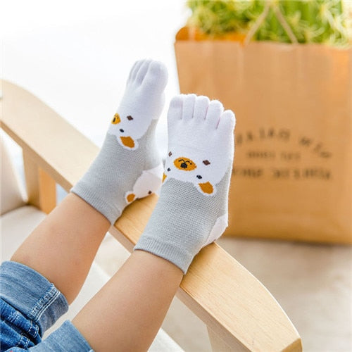 Cute Cartoon Bear Five Toes Socks Kids Socks Girl Boy Children