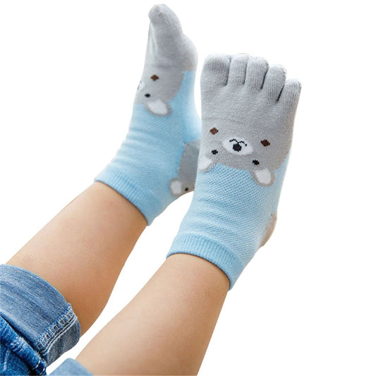 Cute Cartoon Bear Five Toes Socks Kids Socks Girl Boy Children