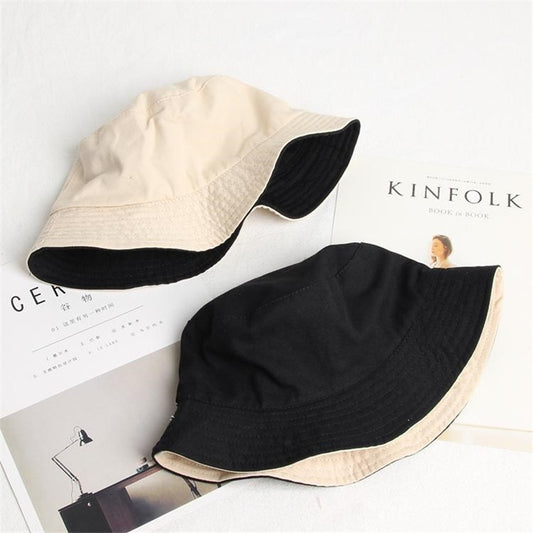 solid Double sided Bucket Hat for Men and Women