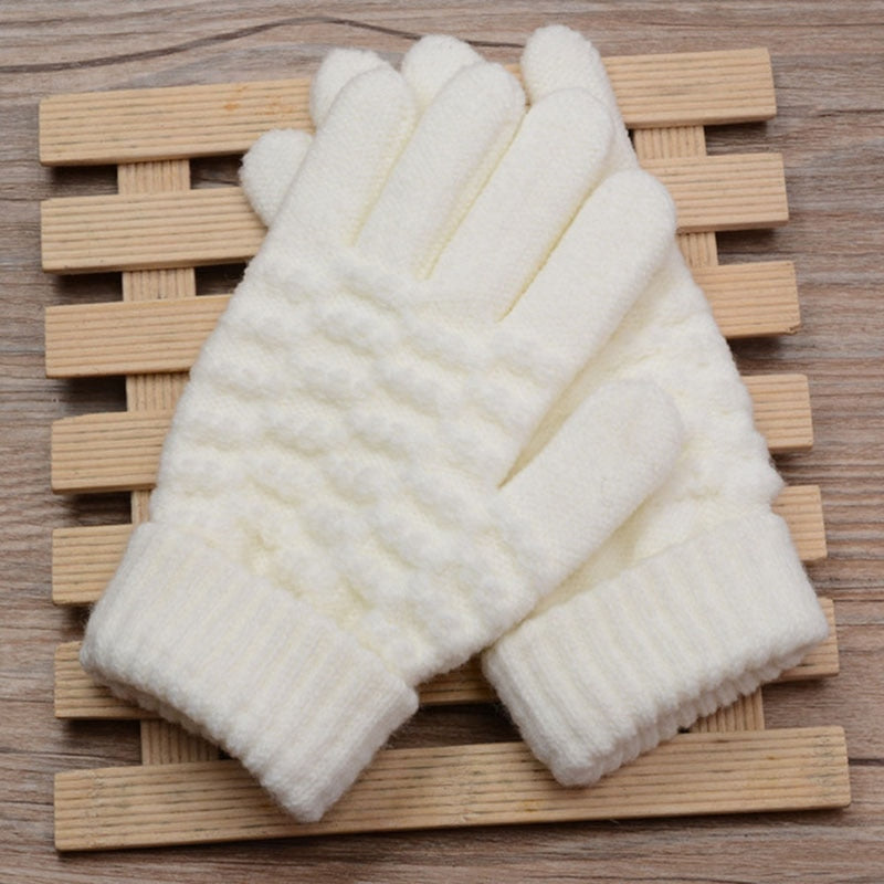 Winter Men/Women Warm Jacquard Stretch Knit Gloves Solid Magic