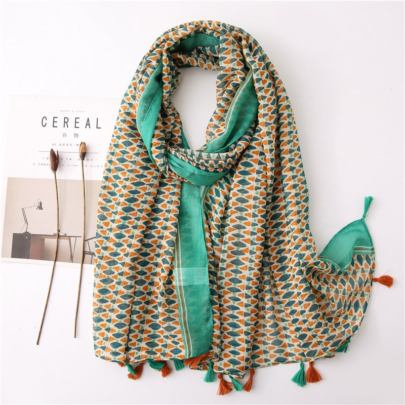 cotton scarf with tassel fashion wraps shawls hijabs