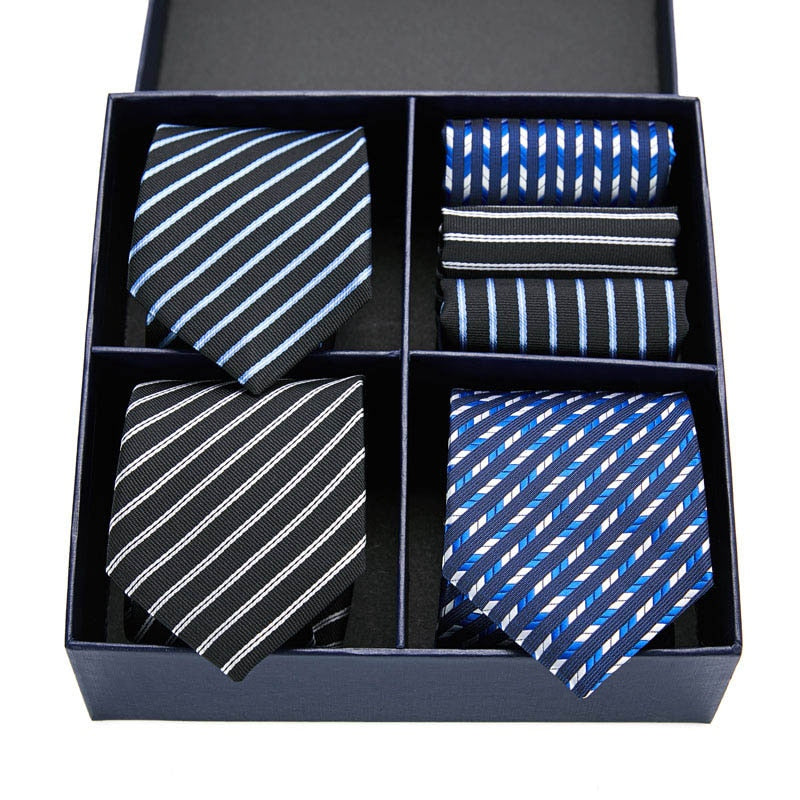 Gift box packing Silk Ties For Men Novelty Hanky  Set 3 Styles