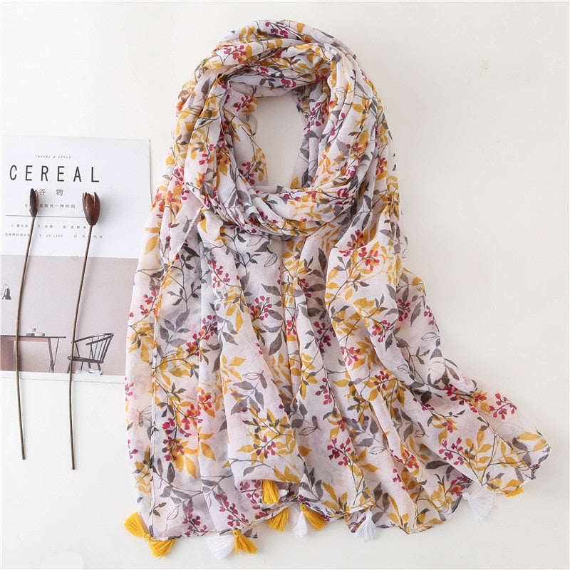 cotton scarf with tassel fashion wraps shawls hijabs