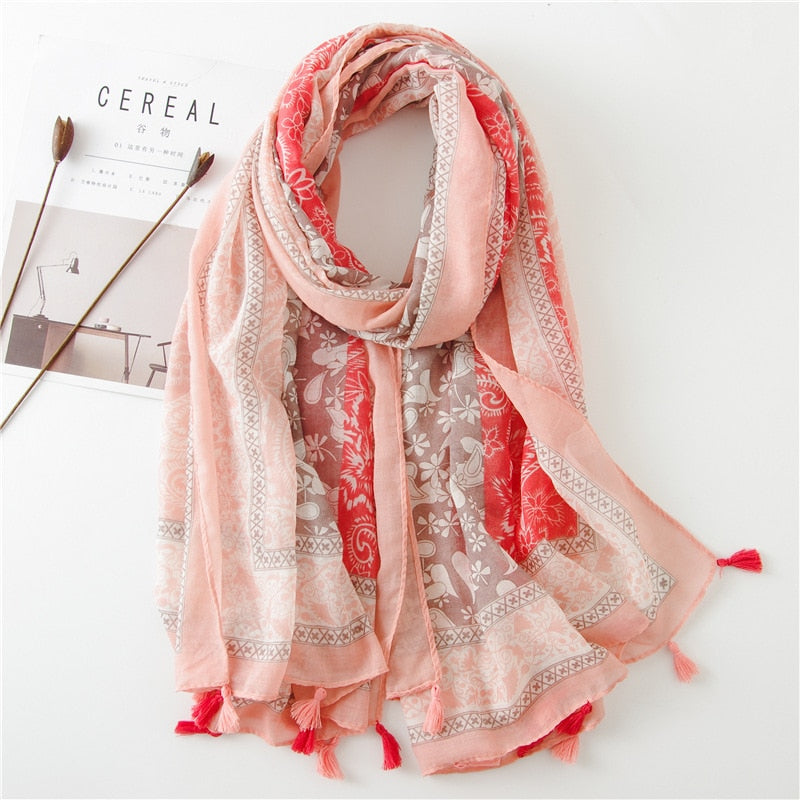 cotton scarf with tassel fashion wraps shawls hijabs