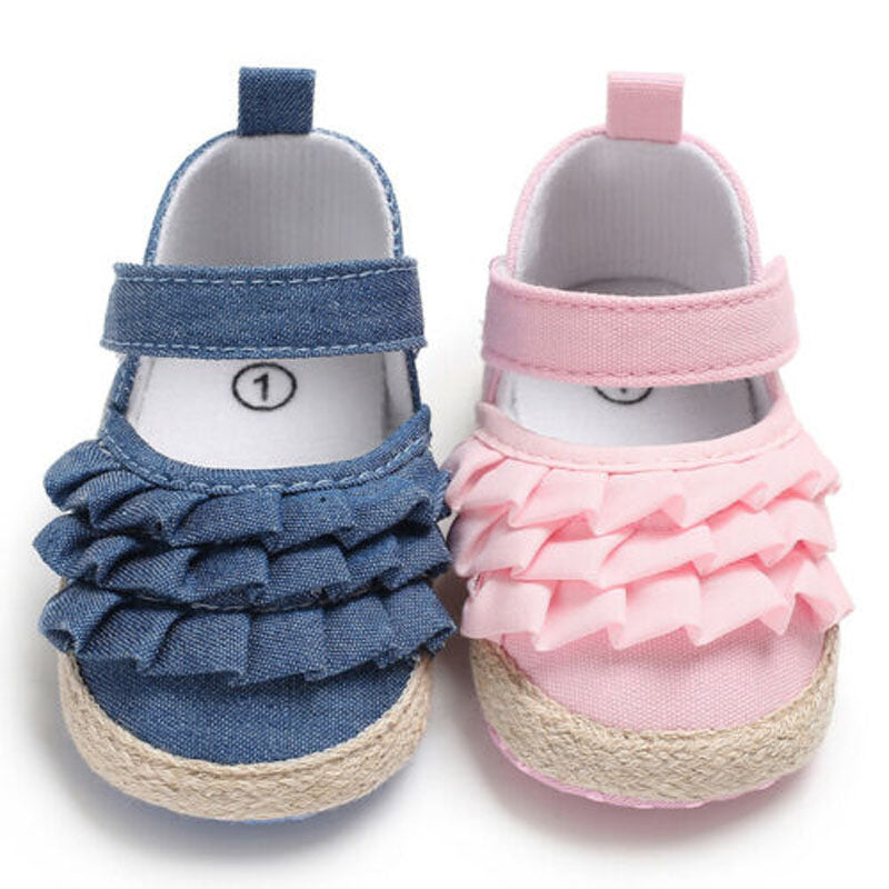 Newborn Baby Girl Flowers Soft Crib Shoes Prewalker