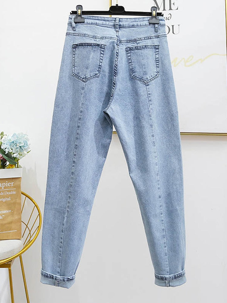 Jeans Woman High Waist Skinny Full Length Denim Pencil Pants 5xl 6xl 7xl 8XL