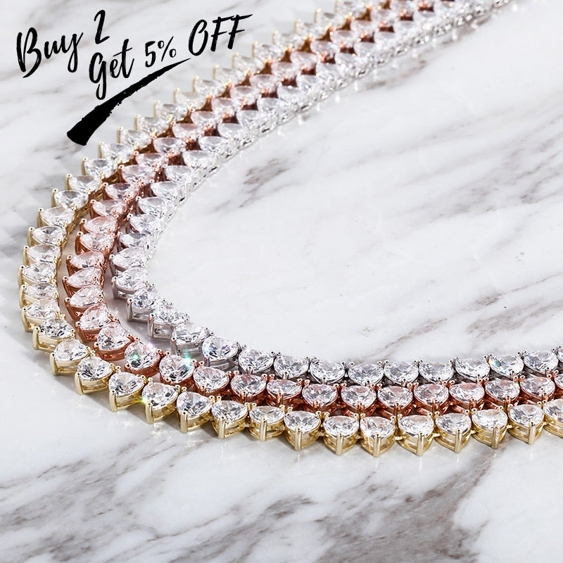 AAA Iced Out Cubic Zirconia Necklace Gold Plated