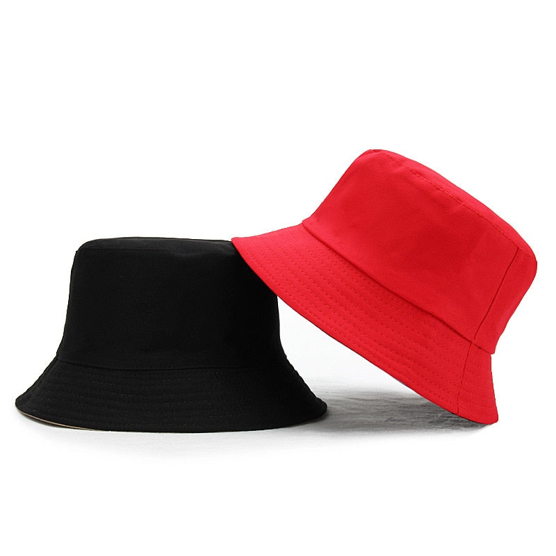 solid Double sided Bucket Hat for Men and Women