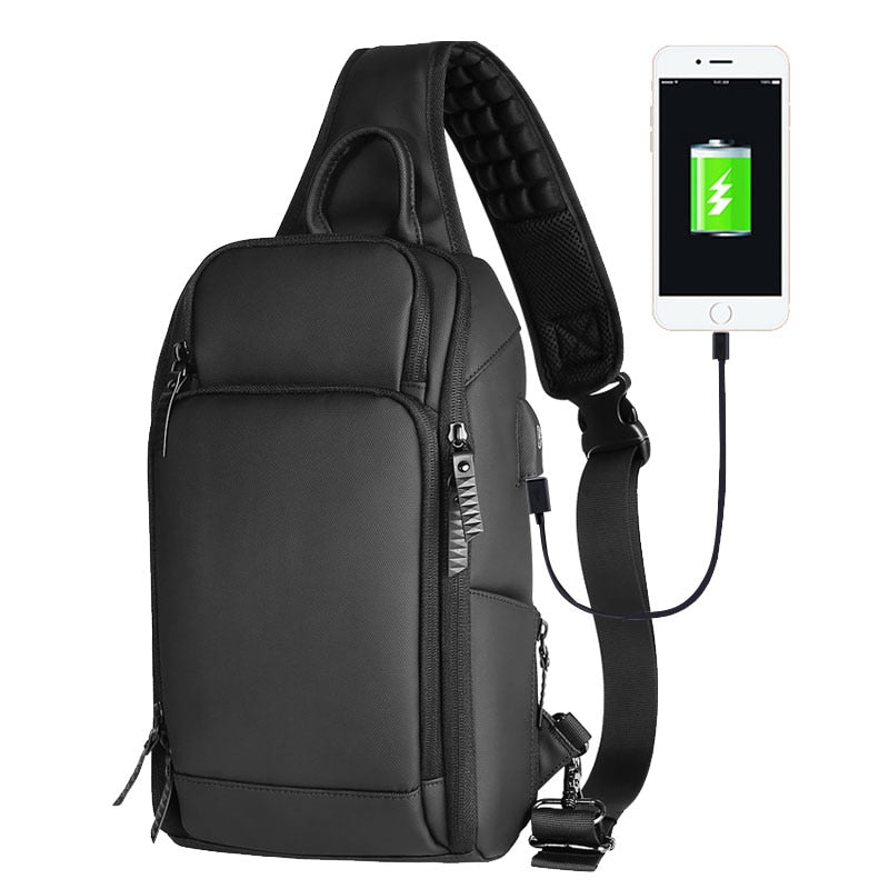 Fenruien Brand Chest Pack USB Charging Crossbody Bags