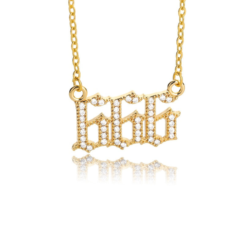 Zircon Zodiac Necklace 12 Constellation Crystal English Letter Choker Necklace Bijoux