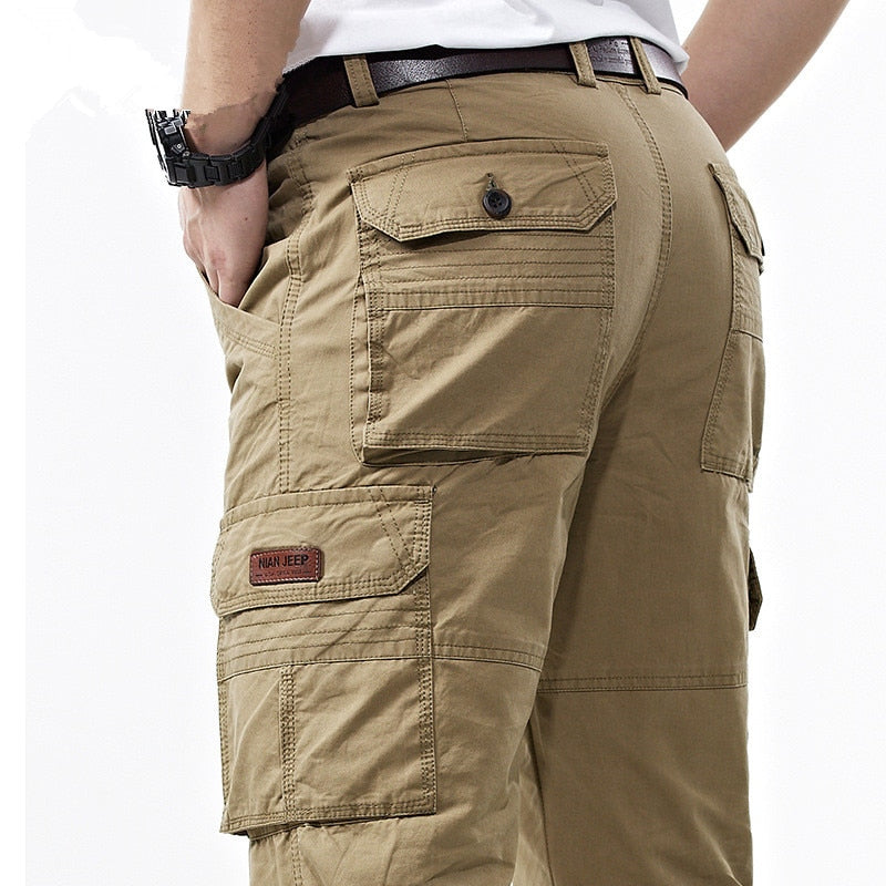 Cargo Pants Spring Cotton Baggy Denim Pants  Multi-pockets