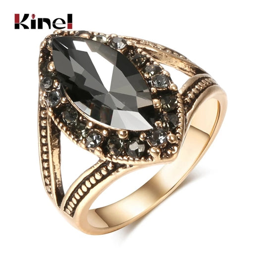 Kinel Vintage Geometric regular Rings Classic Ethnic  Jewelry Smooth Loop