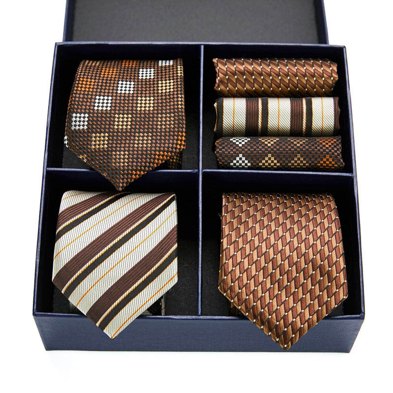 Gift box packing Silk Ties For Men Novelty Hanky  Set 3 Styles