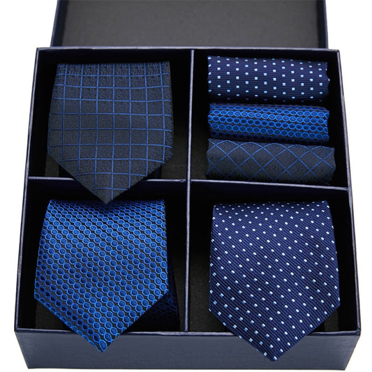 Gift box packing Silk Ties For Men Novelty Hanky  Set 3 Styles