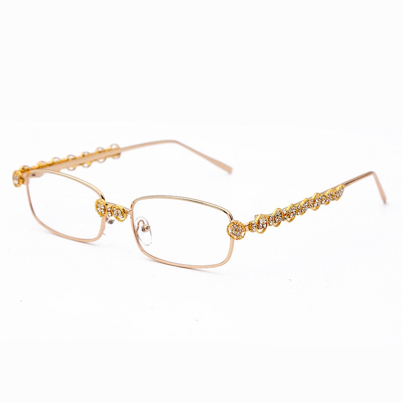 Rectangle Rhinestone  Steampunk Diamond Sun Glasses Crystal Vintage