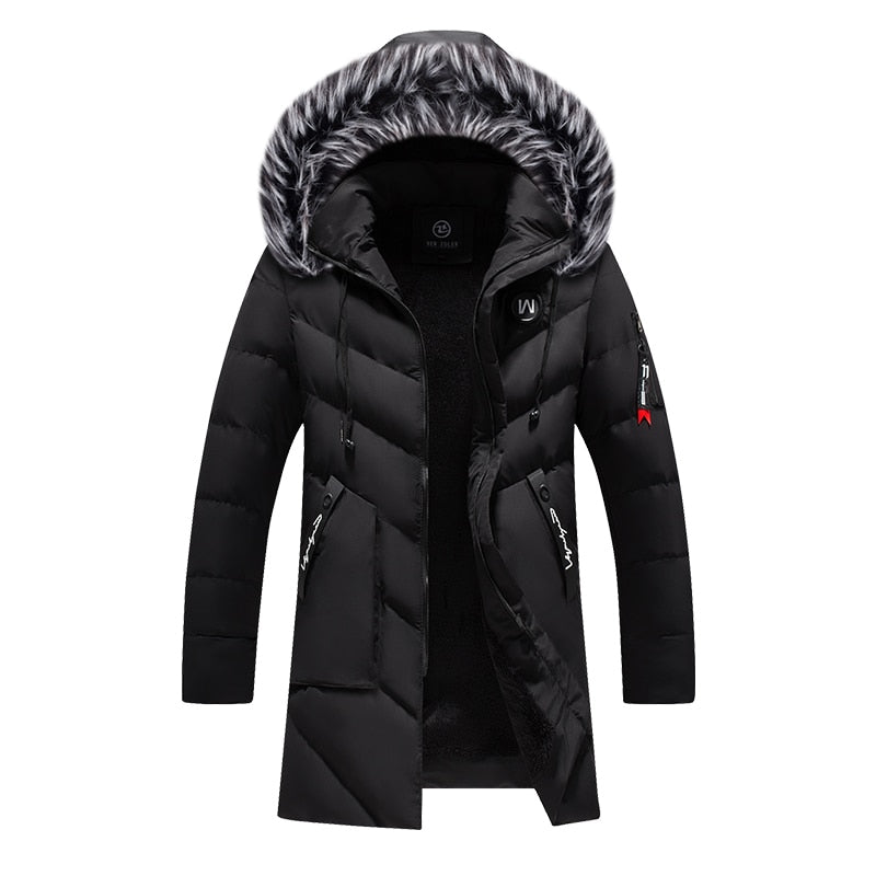 Winter Long Parkas Men Cotton Padded Brand