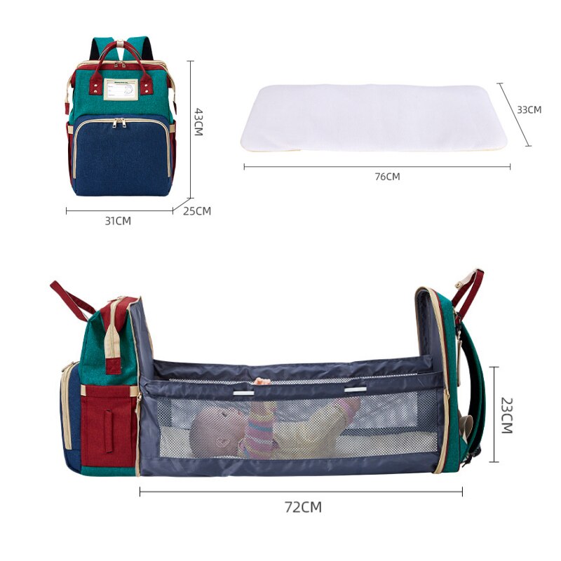 Traval Baby Bed Large Mummy Diaper Bag Backpack For Stroller Nappy Bag For Baby Maternity Bag Nurse Backpack Stroller Organizer