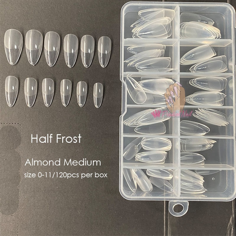 Gel Nails Extension System Full Cover Sculpted Clear Stiletto Coffin False Nail Tips 240pcs/bag