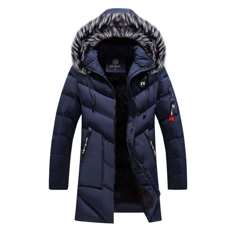 Winter Long Parkas Men Cotton Padded Brand