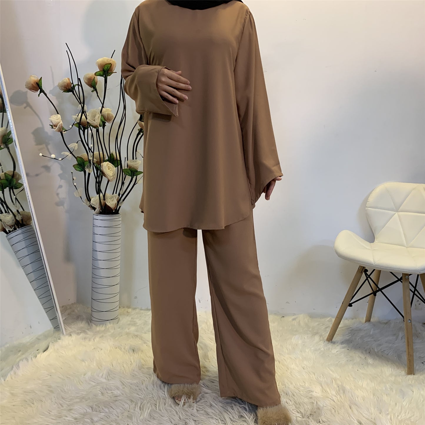 Dubai Abaya Turkey Muslim Sets Kaftan Hijab Dress Abayas