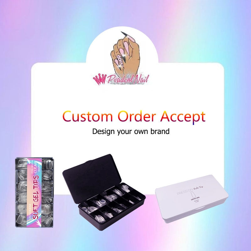 Gel Nails Extension System Full Cover Sculpted Clear Stiletto Coffin False Nail Tips 240pcs/bag