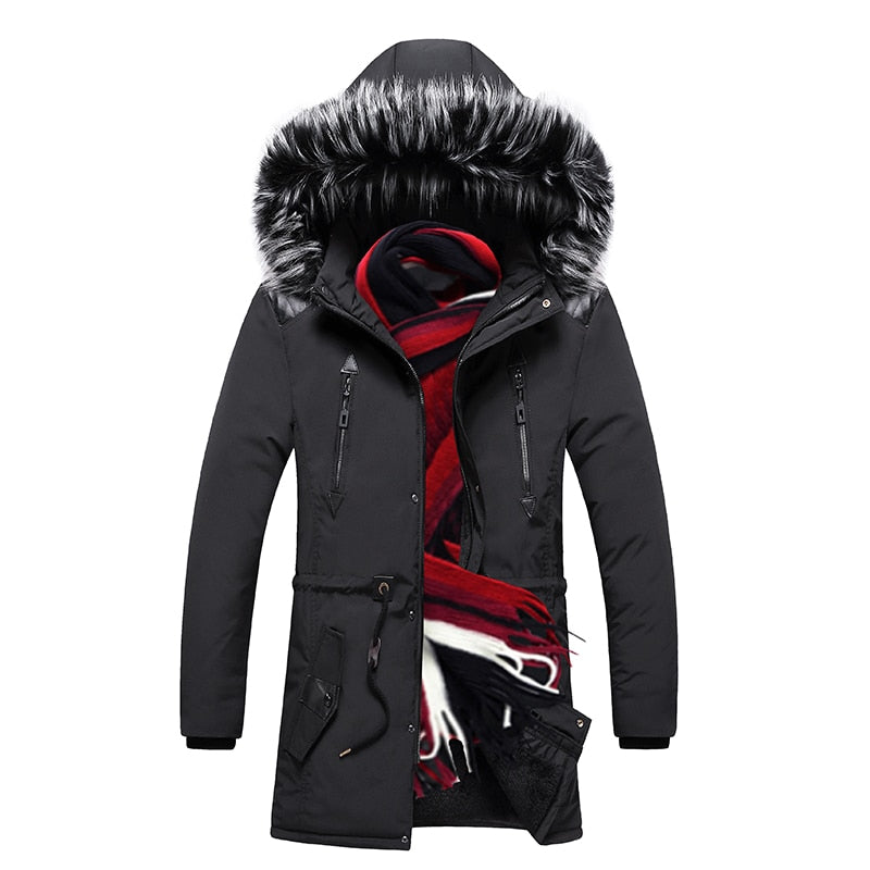 Winter Long Parkas Men Cotton Padded Brand